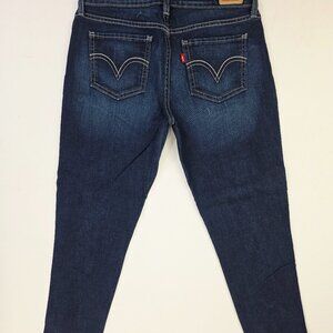 Levi's 535 Legging Size 7M Womens Juniors 26 Inch Inseam Blue Denim Logo Jeans